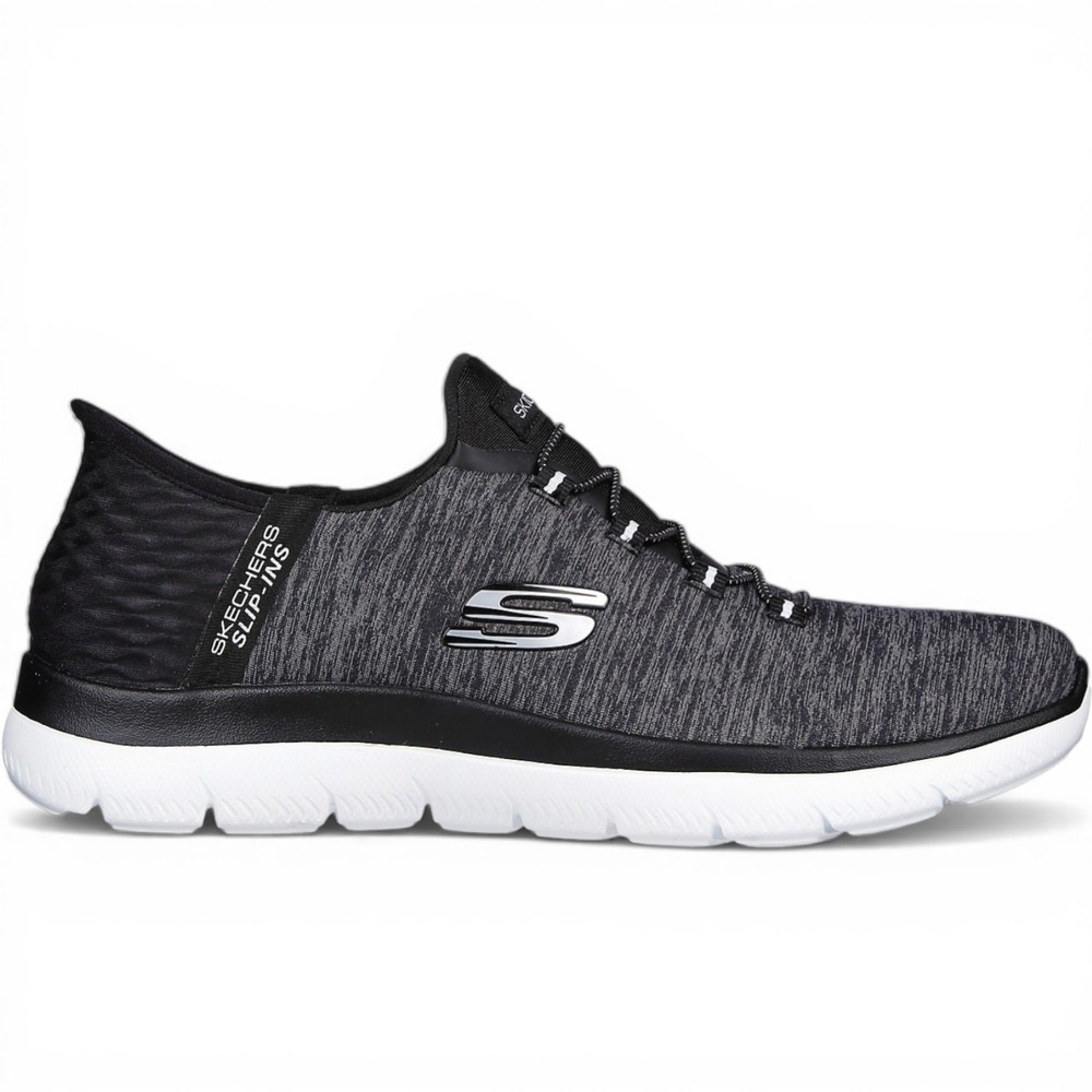 Skechers Summit Dazzling Haze Running Shoes Womens 8 Black Slip In Sneaker NEW‎